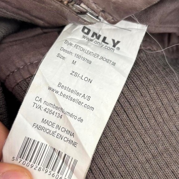 ONLY "Fetch" Genuine Pig Leather Bomber Jacket - Picture 2 of 7